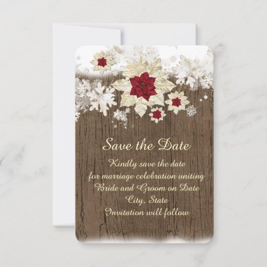 雪の木のクリスマス日付を保存 セーブザデート (正面)