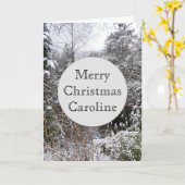 雪の木のクリスマス カード (黄色い花)