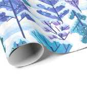雪の木の冬のパターン ラッピングペーパー (ロールコーナー)