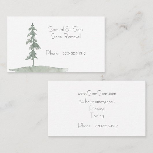 雪の木の冬の風景 名刺 (正面/裏面)