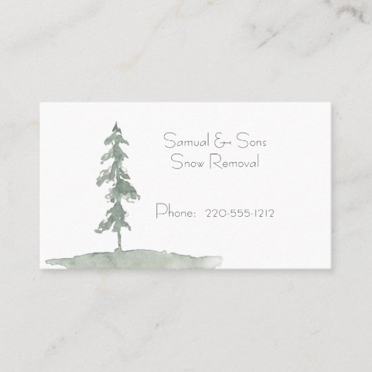 雪の木の冬の風景 名刺 (正面)