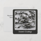 雪の木の平らなホリデーカード シーズンカード (正面/裏面)