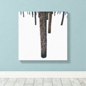 雪の木の幹 キャンバスプリント (インサイチュ (ウッドフロア))