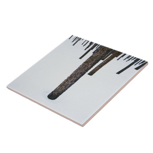 雪の木の幹 タイル (側面)