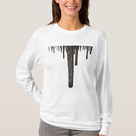 雪の木の幹 Tシャツ (正面)