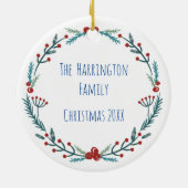 雪の木の手詩図解入りの、写真付きの詩 セラミックオーナメント (裏面)