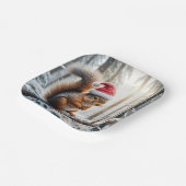 雪の木の枝にクリスマスリス ペーパープレート (傾斜あり)