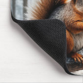 雪の木の枝にクリスマスリス マウスパッド (コーナー)