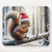 雪の木の枝にクリスマスリス マウスパッド (正面)