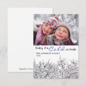 雪の木の枝の写真 - 3x5 クリスマスカード 招待状 (正面/裏面)
