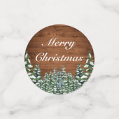 雪の木の森の農村メリークリスマススノーフレーク コンフェッティ (スモール正面)