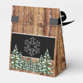 雪の木の森の農村メリークリスマススノーフレーク フェイバーボックス (裏面サイド)