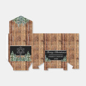 雪の木の森の農村メリークリスマススノーフレーク フェイバーボックス (折り畳みなし)