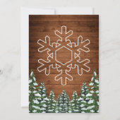 雪の木の森の農村部パインメリークリスマスパーティー 招待状 (裏面)
