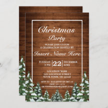 雪の木の森の農村部パインメリークリスマスパーティー