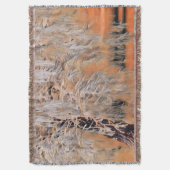 雪の木の水色の冬の風景 スローブランケット (正面縦)