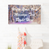 雪の木の水色の冬の風景 横断幕 (インサイチュ)