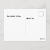 雪の木の背景にペンギン ポストカード (裏面)