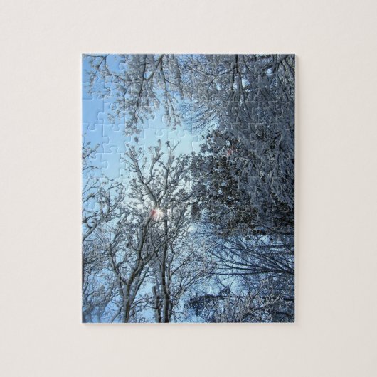 雪の木のZigsawのパズル-堅いパズル ジグソーパズル (縦)
