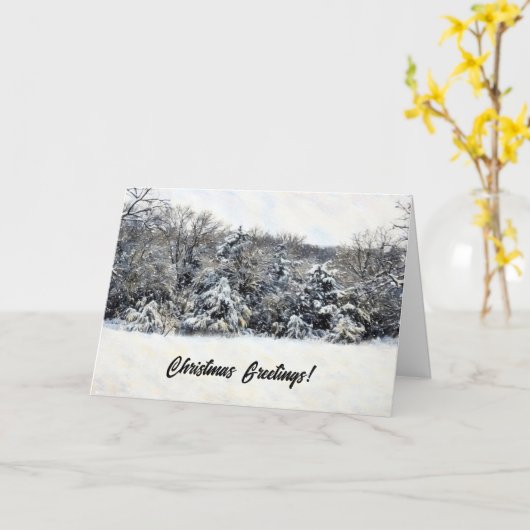 雪の木ワイルドウェザーのクリスマスカード カード (黄色い花)