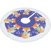 雪の木包まれたのシャツの中でキツネを登る ブラッシュドポリエステルツリースカート (アングル)