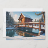 雪の木製の橋 シーズンカード (正面)