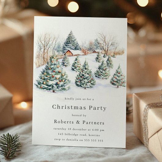 雪の木 オフィス 企業クリスマスパーティー 招待状