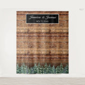 雪の木 & フォレスト ウェディング フォト背景 タペストリー (正面)