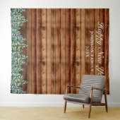 雪の木 & 森林の松 年賀状の背景写真 タペストリー (インサイチュ(横))