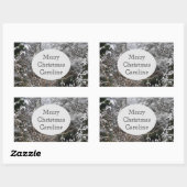 雪の木 長方形シール (シート)