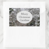 雪の木 長方形シール (バッグ)