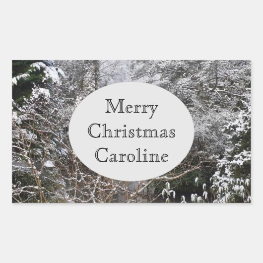 雪の木 長方形シール (正面)