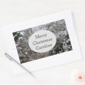 雪の木 長方形シール (封筒)