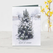 雪の木 – 雪を降らせる カード (黄色い花)