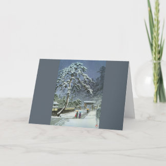 雪の本門寺 – 川瀬蓮井川瀬 巴水 シーズンカード