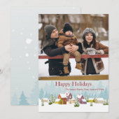 雪の村の写真 ホリデーカード 招待状 (正面/裏面)