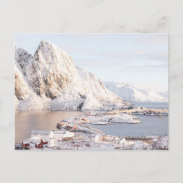 雪の村の田舎の家クリスマス ポストカード