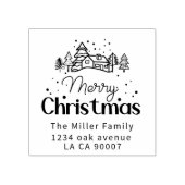 雪の村メリークリスマスホリデー ラバースタンプ (インプリント)