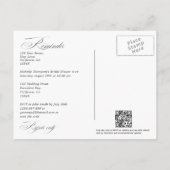 雪の松とスプリースのクリスマスイベントリマインダー RSVP ポストカード (裏面)