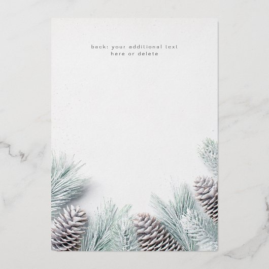雪の松と葉メリークリスマス 箔招待状 (裏面)