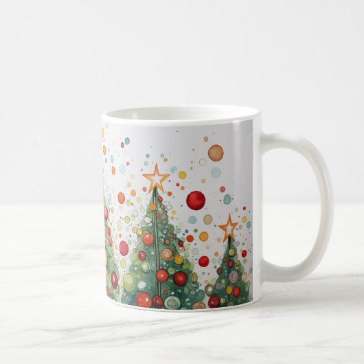 雪の松の冬のシーン コーヒーマグカップ (右)