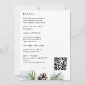 雪の松の冬の結婚式すべてテンプレート 招待状 (裏面)