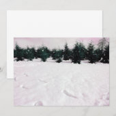 雪の松の木のある冬の風景 招待状 (正面/裏面)