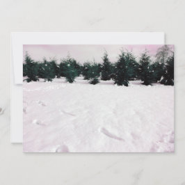 雪の松の木のある冬の風景 招待状