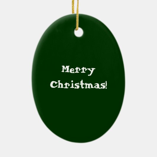 雪の松の木のクリスマスオーナメント セラミックオーナメント (裏面)