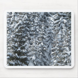 雪の松の木のテクスチャ マウスパッド