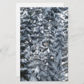 雪の松の木のテクスチャ 便箋 (正面/裏面)