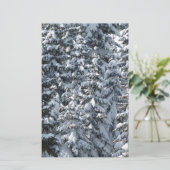 雪の松の木のテクスチャ 便箋 (スタンド正面)