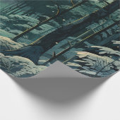 雪の松の木の冬の森のクリスマス ラッピングペーパー (角)