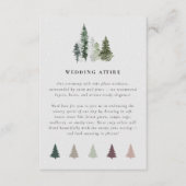 雪の松の木の冬の結婚式服 エンクロージャーカード (正面)